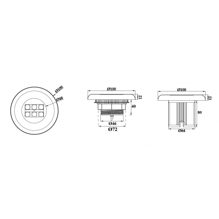 Lampa basenowa LED PHJ-FC-SS100-1.5  10 / 18 / 35 Watt, dowolny kolor+ RGB